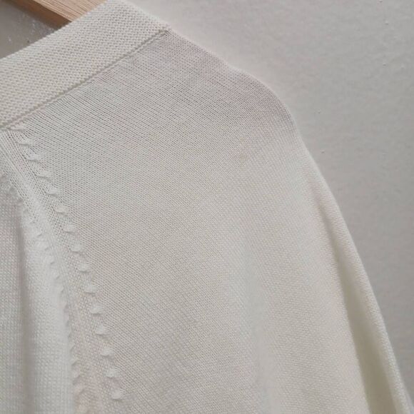 Banana republic womens 2xl cotton viscose spring summer sweater cream ivory - Picture 5 of 8